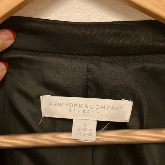 New York & Company stretch tuxedo blazer jacket black 0 - Picture 4 of 5